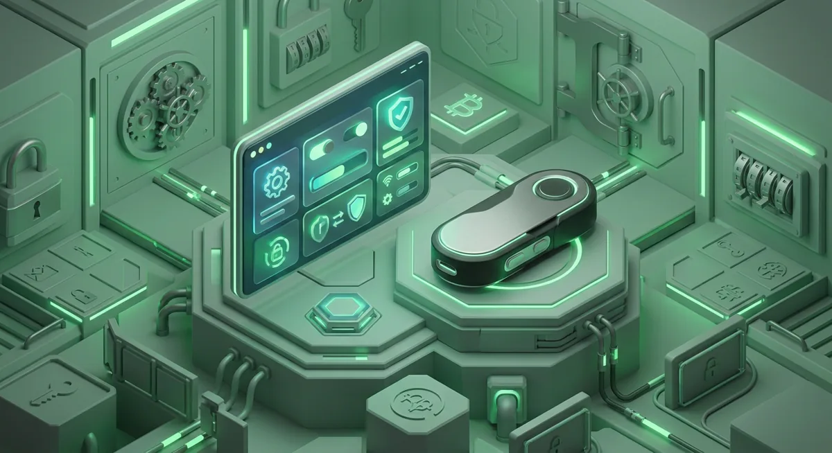 Secure crypto wallet customization with settings, locks, and devices
